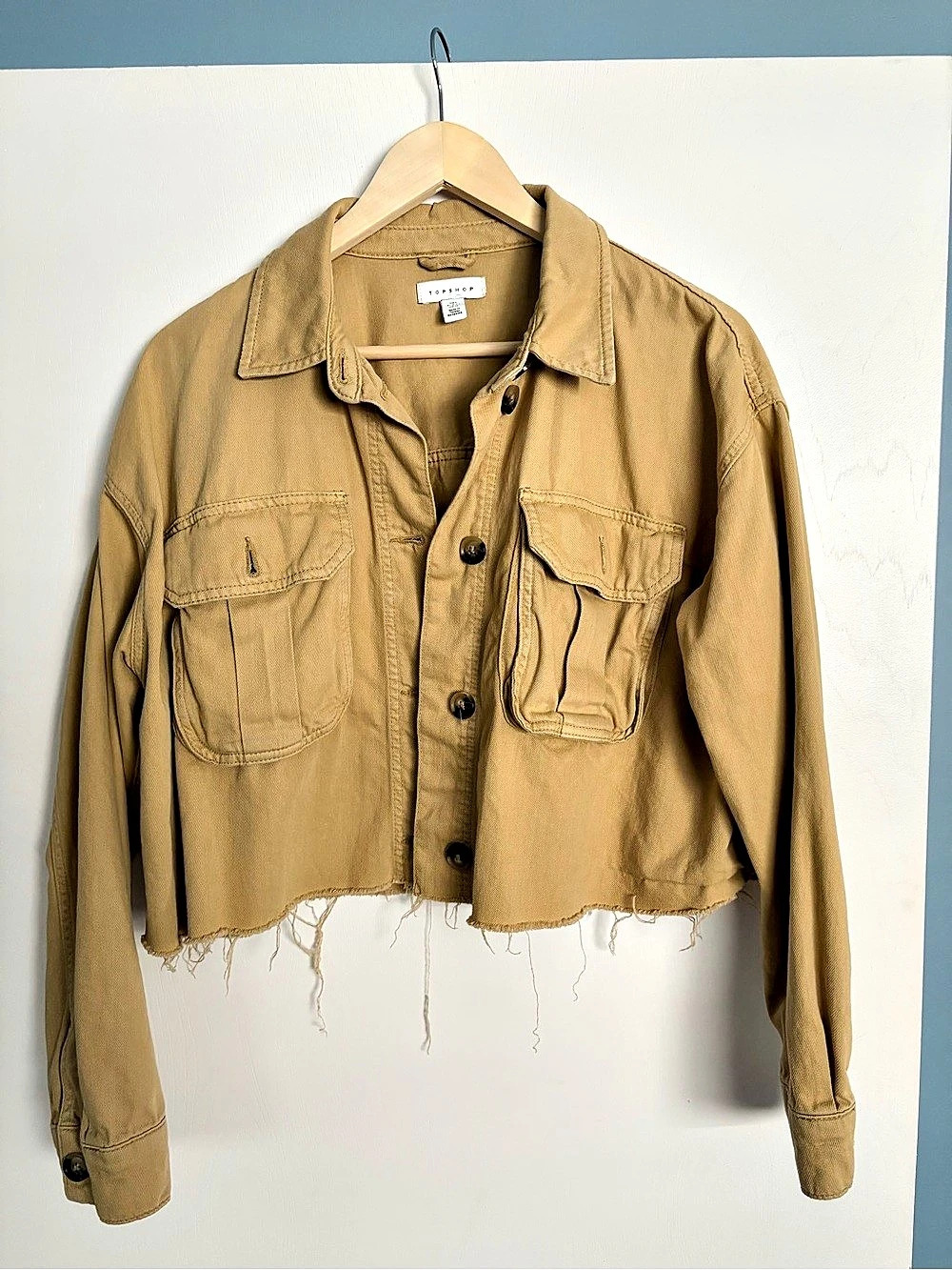Topshop brown cargo cropped jacket